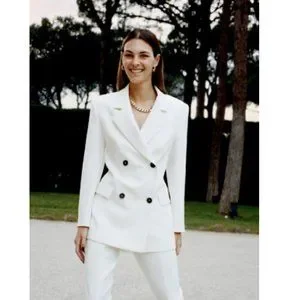 ジャケット・アウター Collarless Double Breasted Suit Jacket Colin - Collarless Double Breasted Minimal Blazer - Black